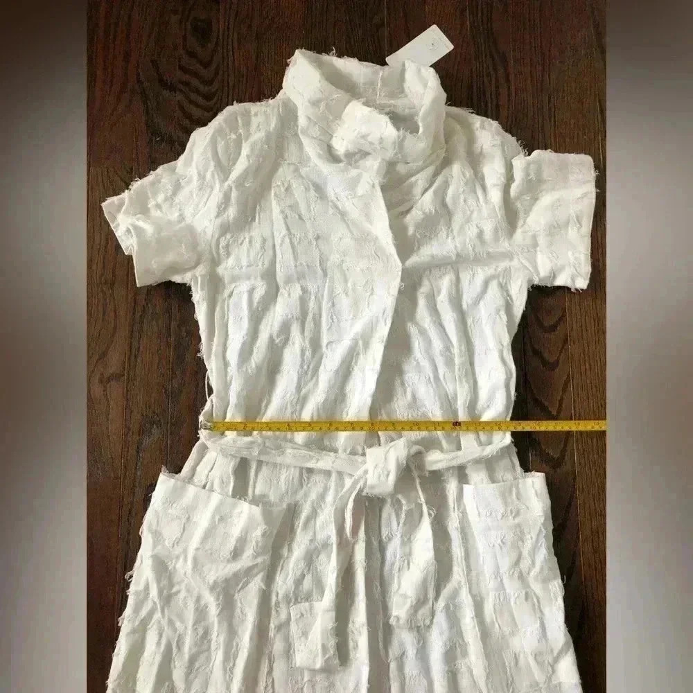 Corey Lynn Calter Women’s XS White Milly Cowl Neck Deep Pocket Midi Dress - NWT! - Picture 10 of 14